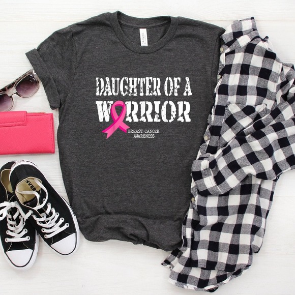 Daughter Of A Warrior Shirt ,Breast Cancer Shirt ,Cancer T Shirt - Picture 1 of 2